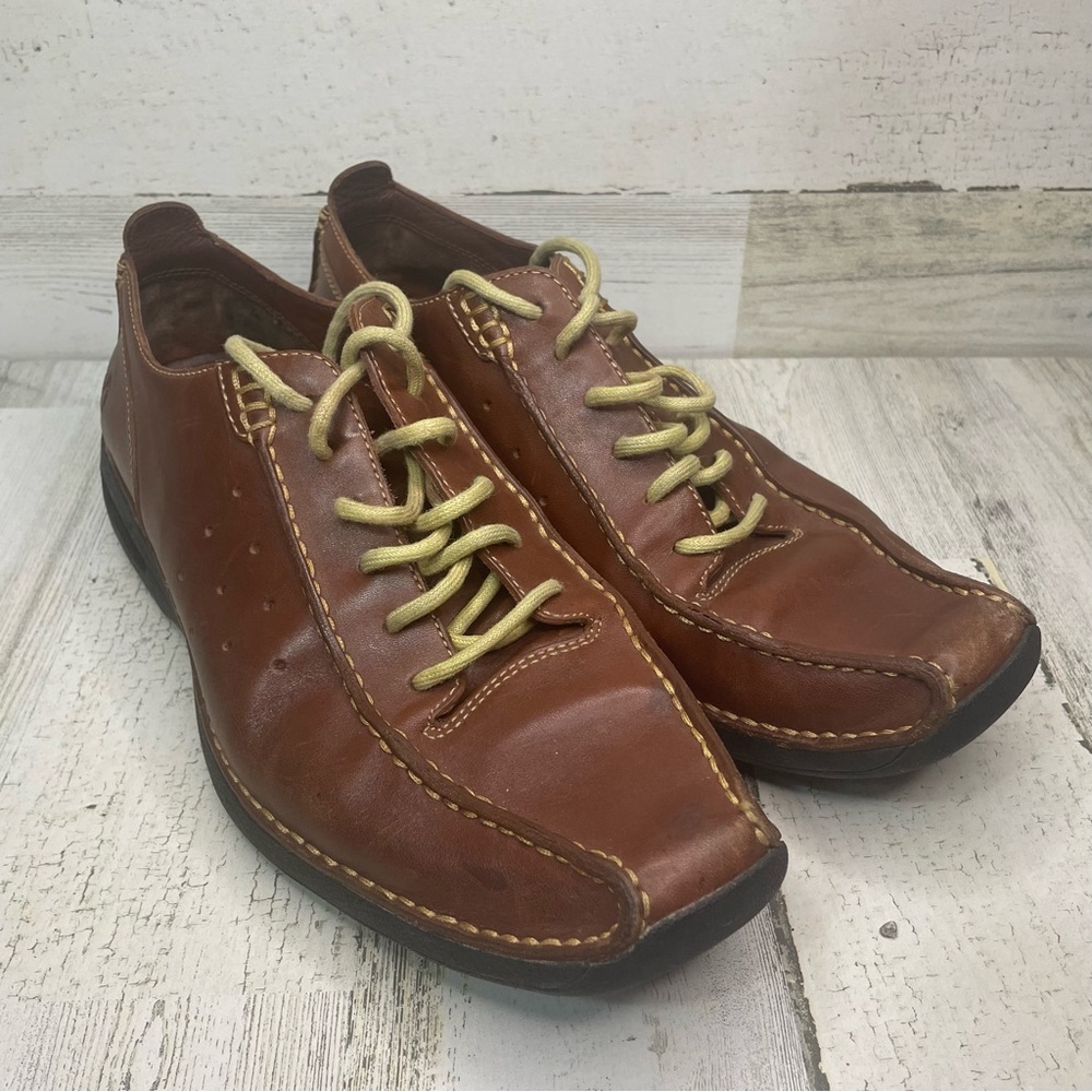 Cole Haan Nike Air Brown Leather Bike-Toe Lace Up Athletic Casual Sneaker Sz 8.5
